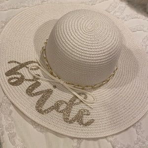Bride glitter beach hat